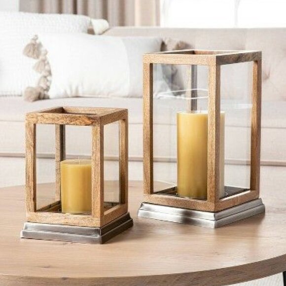 Magnolia Home - Hearth & Hand - Mango Wood & Glass Lantern - Picture 8 of 13